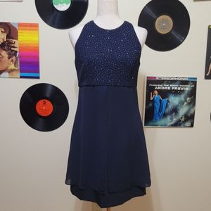 DW3 | Vintage Navy Glitter Party Dress